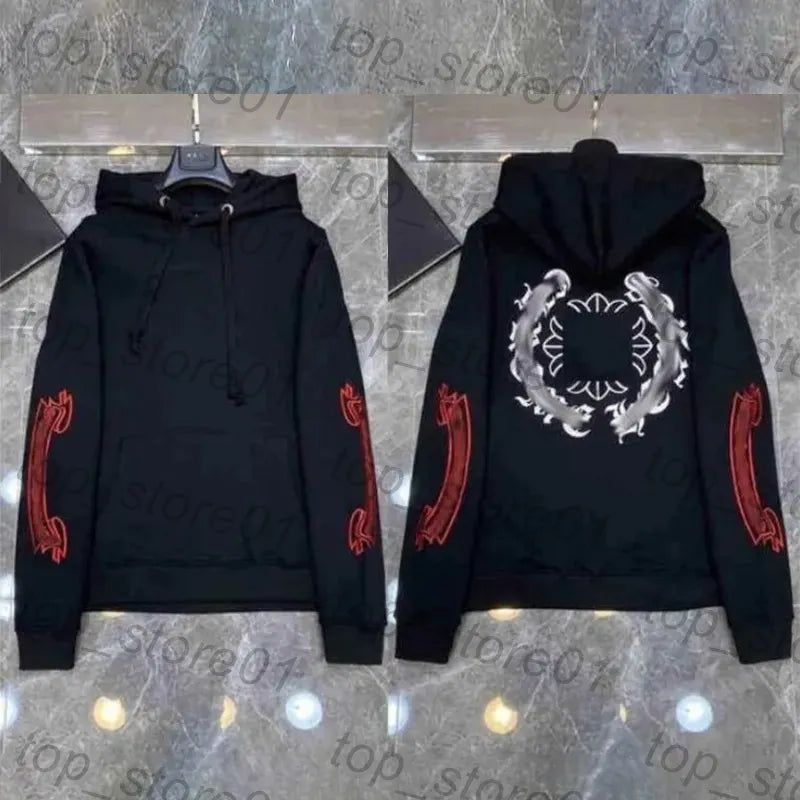 Mens Designer Clothes 2026 High-Quality Mens Chrome Hoodie Women Zipper Jacket Embroidered Horseshoe Sanskrit Cross Fashion Graphic Tee Women Casual Loose T Shirt