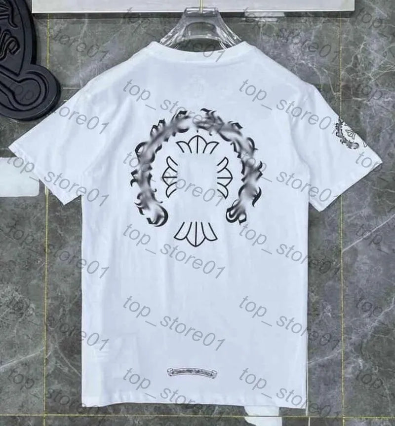 Mens Designer Clothes 2026 High-Quality Mens Chrome Hoodie Women Zipper Jacket Embroidered Horseshoe Sanskrit Cross Fashion Graphic Tee Women Casual Loose T Shirt