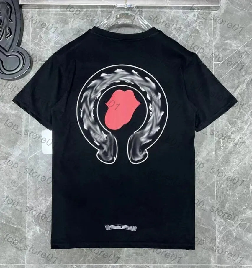 Mens Designer Clothes 2026 High-Quality Mens Chrome Hoodie Women Zipper Jacket Embroidered Horseshoe Sanskrit Cross Fashion Graphic Tee Women Casual Loose T Shirt