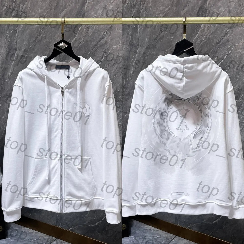 Mens Designer Clothes 2026 High-Quality Mens Chrome Hoodie Women Zipper Jacket Embroidered Horseshoe Sanskrit Cross Fashion Graphic Tee Women Casual Loose T Shirt