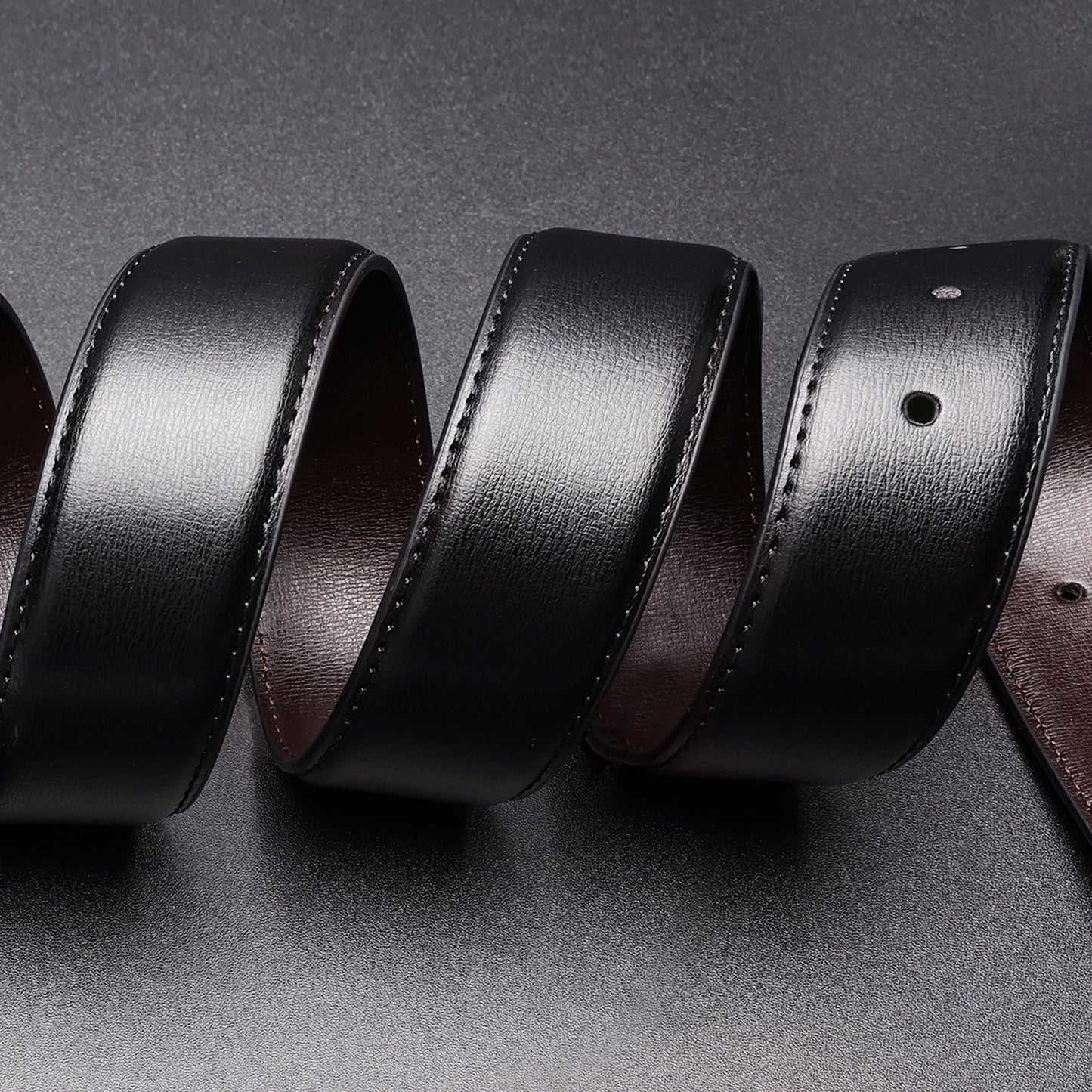 Reversible Mens Belt Black and Brown, Mens Dress Casual Belt, Thick Leather Belt