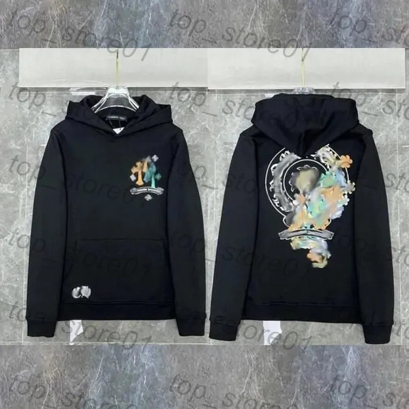 Mens Designer Clothes 2026 High-Quality Mens Chrome Hoodie Women Zipper Jacket Embroidered Horseshoe Sanskrit Cross Fashion Graphic Tee Women Casual Loose T Shirt