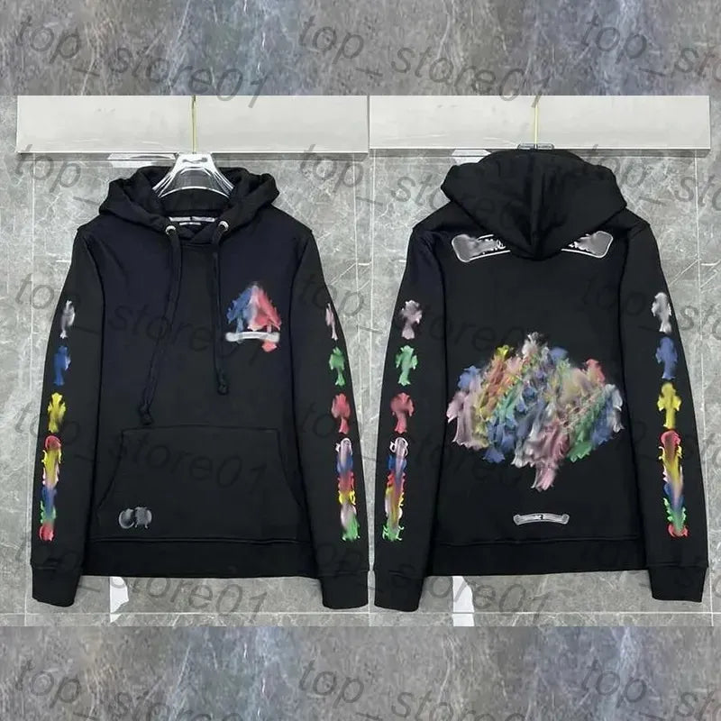 Mens Designer Clothes 2026 High-Quality Mens Chrome Hoodie Women Zipper Jacket Embroidered Horseshoe Sanskrit Cross Fashion Graphic Tee Women Casual Loose T Shirt