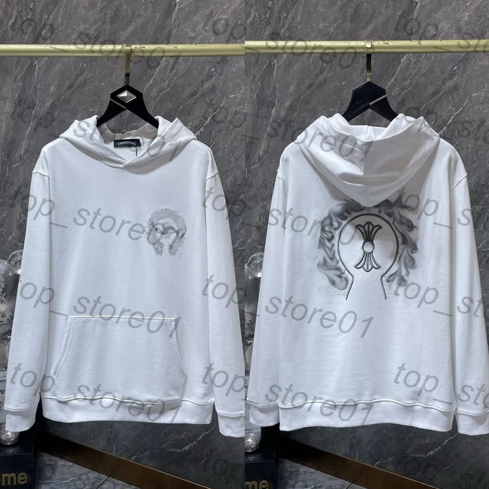 Mens Designer Clothes 2026 High-Quality Mens Chrome Hoodie Women Zipper Jacket Embroidered Horseshoe Sanskrit Cross Fashion Graphic Tee Women Casual Loose T Shirt