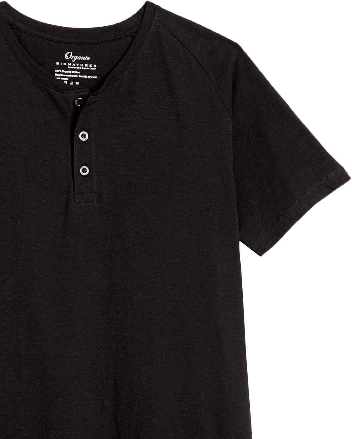 Short-Sleeve 100% Organic Cotton Lightweight Slub Henley Shirt for Men