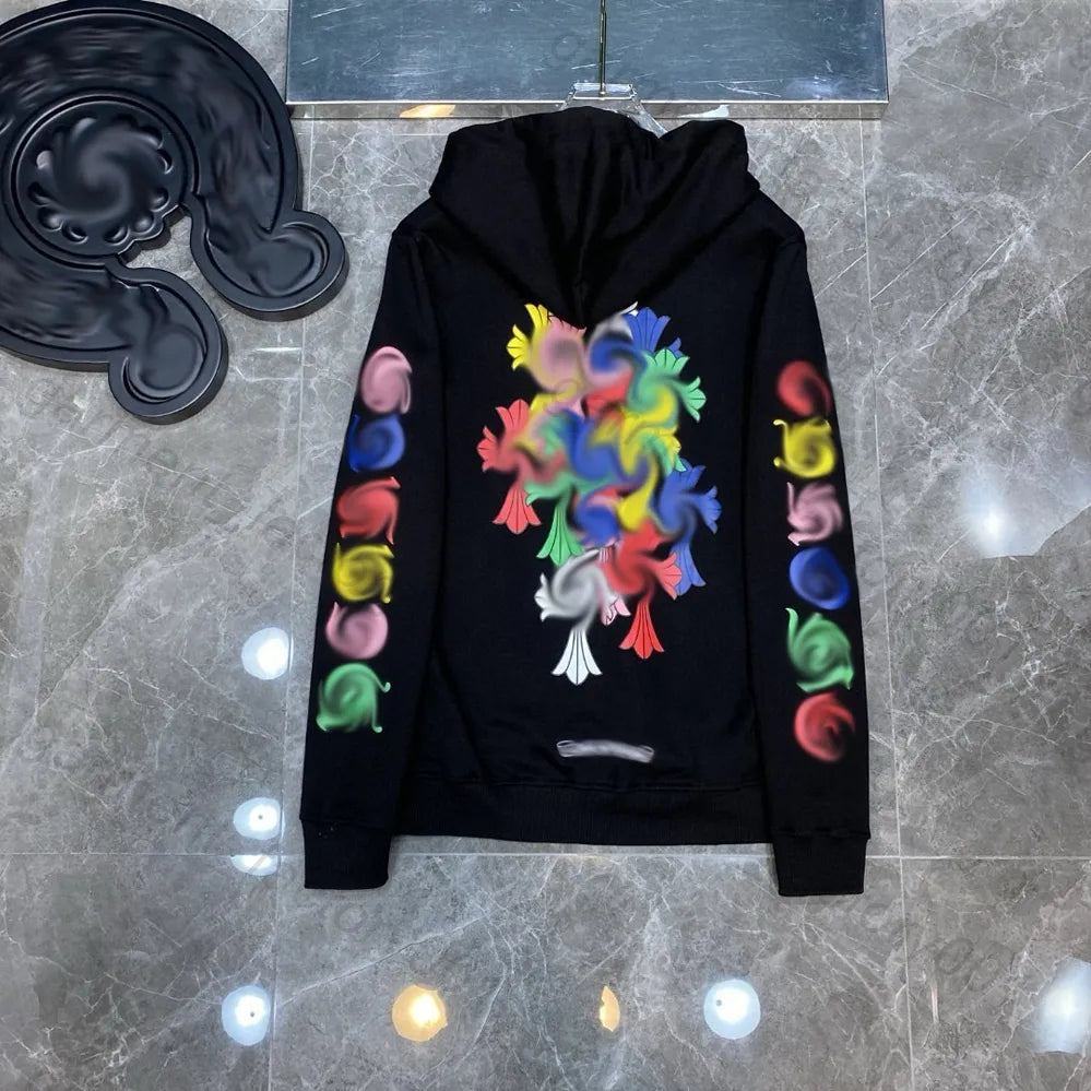 Mens Designer Clothes 2026 High-Quality Mens Chrome Hoodie Women Zipper Jacket Embroidered Horseshoe Sanskrit Cross Fashion Graphic Tee Women Casual Loose T Shirt