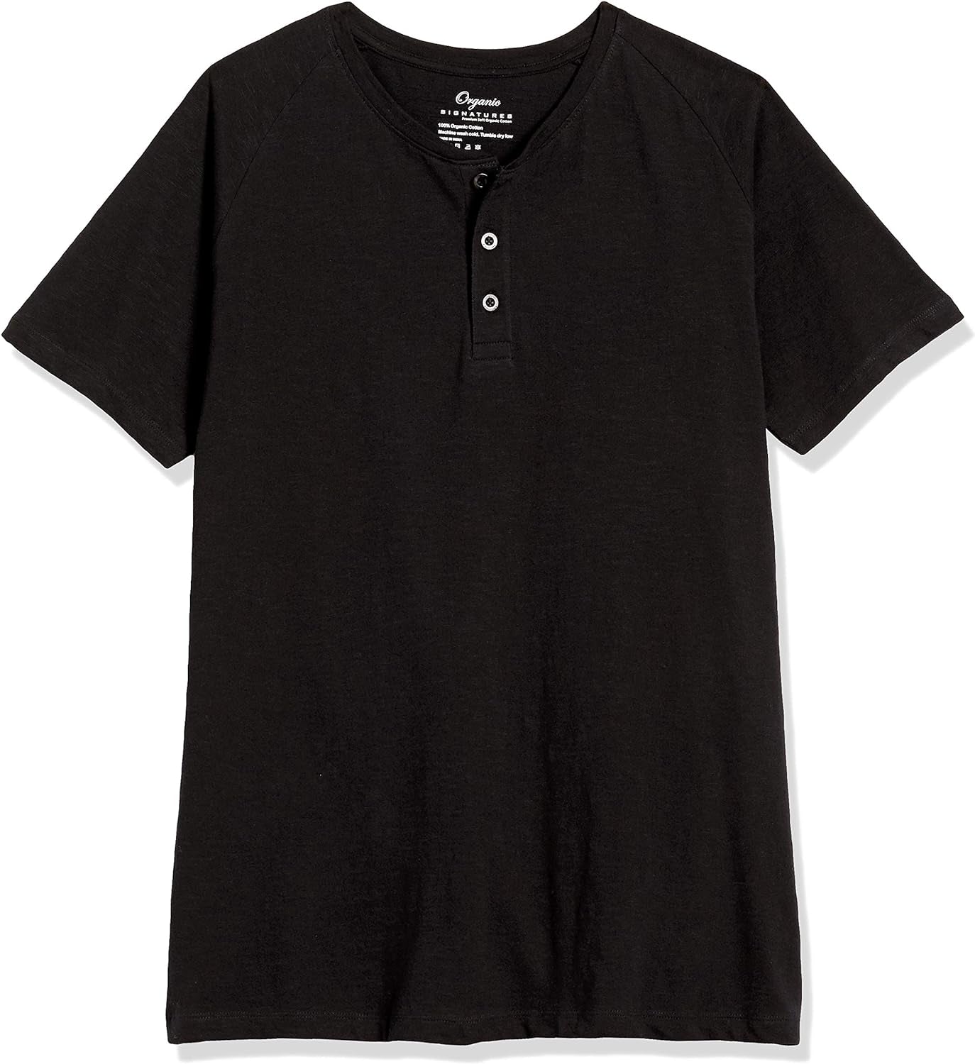 Short-Sleeve 100% Organic Cotton Lightweight Slub Henley Shirt for Men