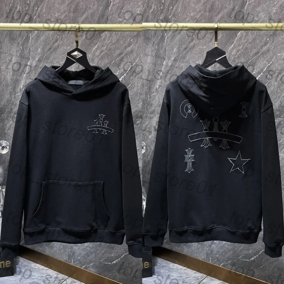 Mens Designer Clothes 2026 High-Quality Mens Chrome Hoodie Women Zipper Jacket Embroidered Horseshoe Sanskrit Cross Fashion Graphic Tee Women Casual Loose T Shirt