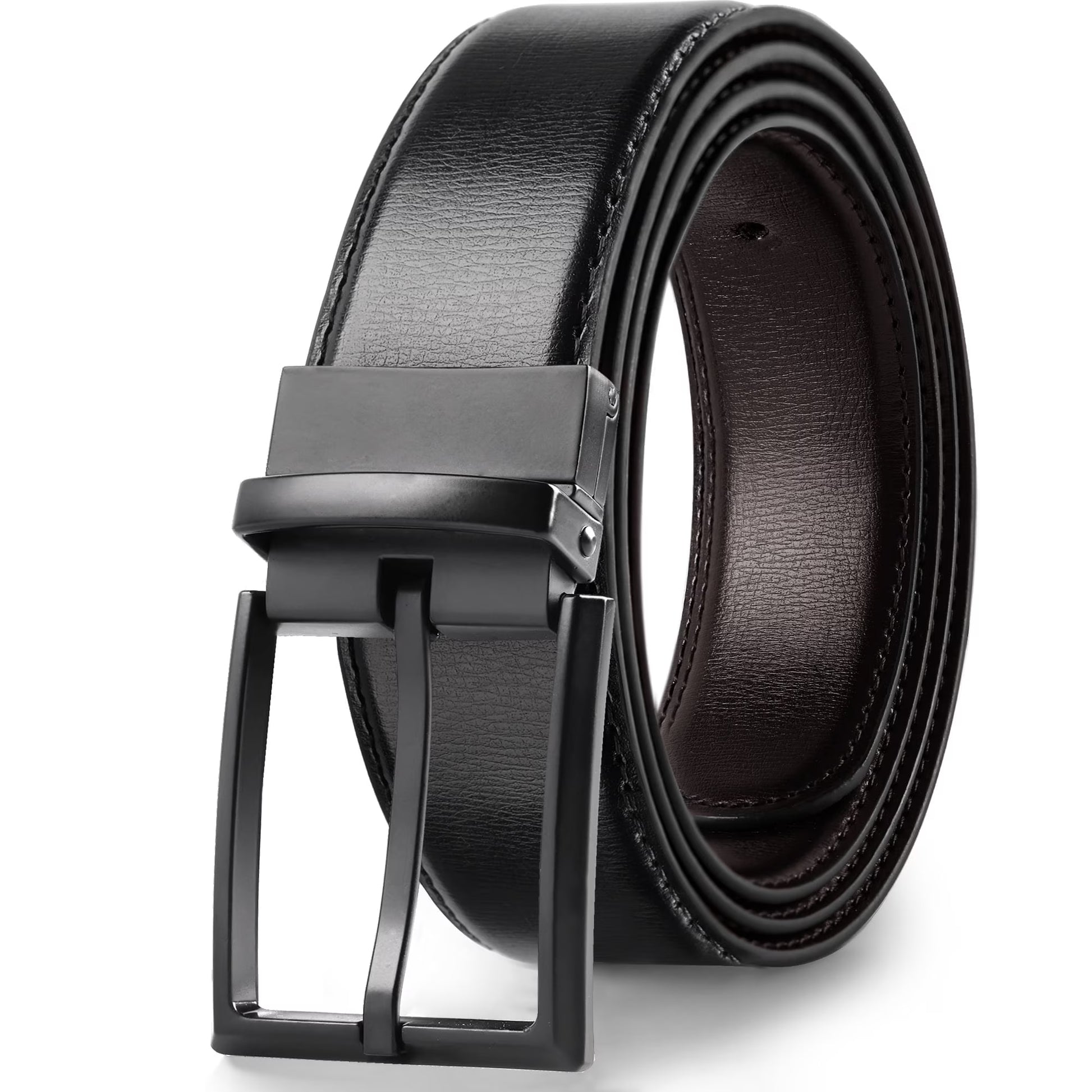 Reversible Mens Belt Black and Brown, Mens Dress Casual Belt, Thick Leather Belt