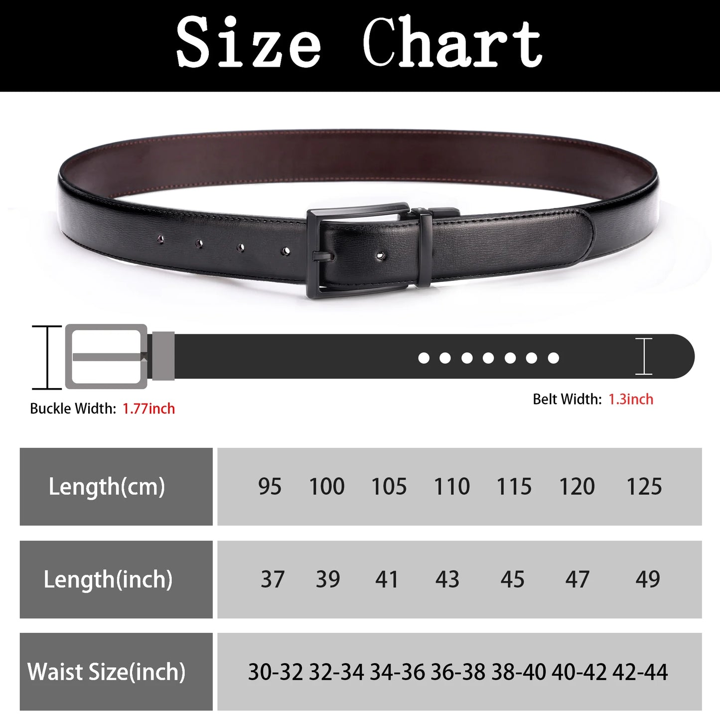 Reversible Mens Belt Black and Brown, Mens Dress Casual Belt, Thick Leather Belt