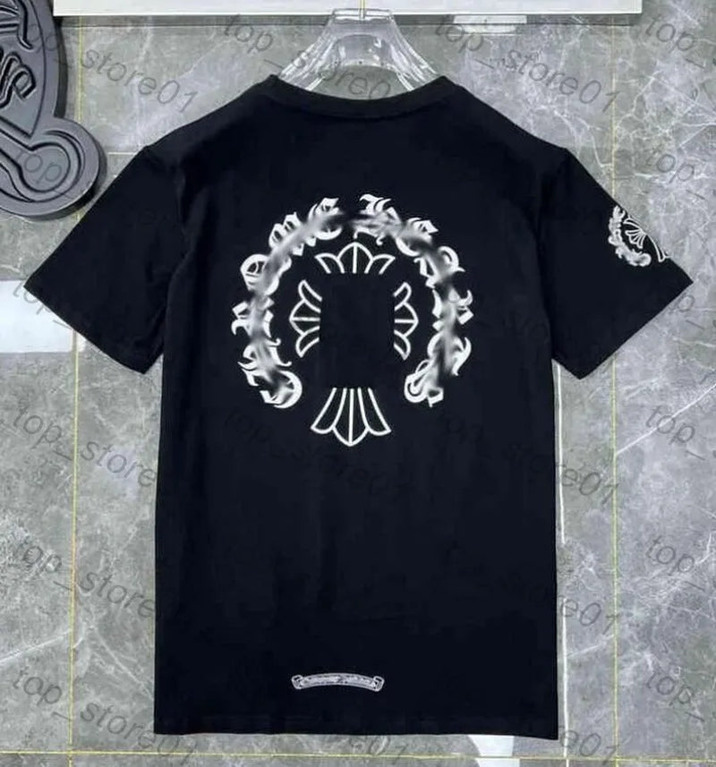 Mens Designer Clothes 2026 High-Quality Mens Chrome Hoodie Women Zipper Jacket Embroidered Horseshoe Sanskrit Cross Fashion Graphic Tee Women Casual Loose T Shirt
