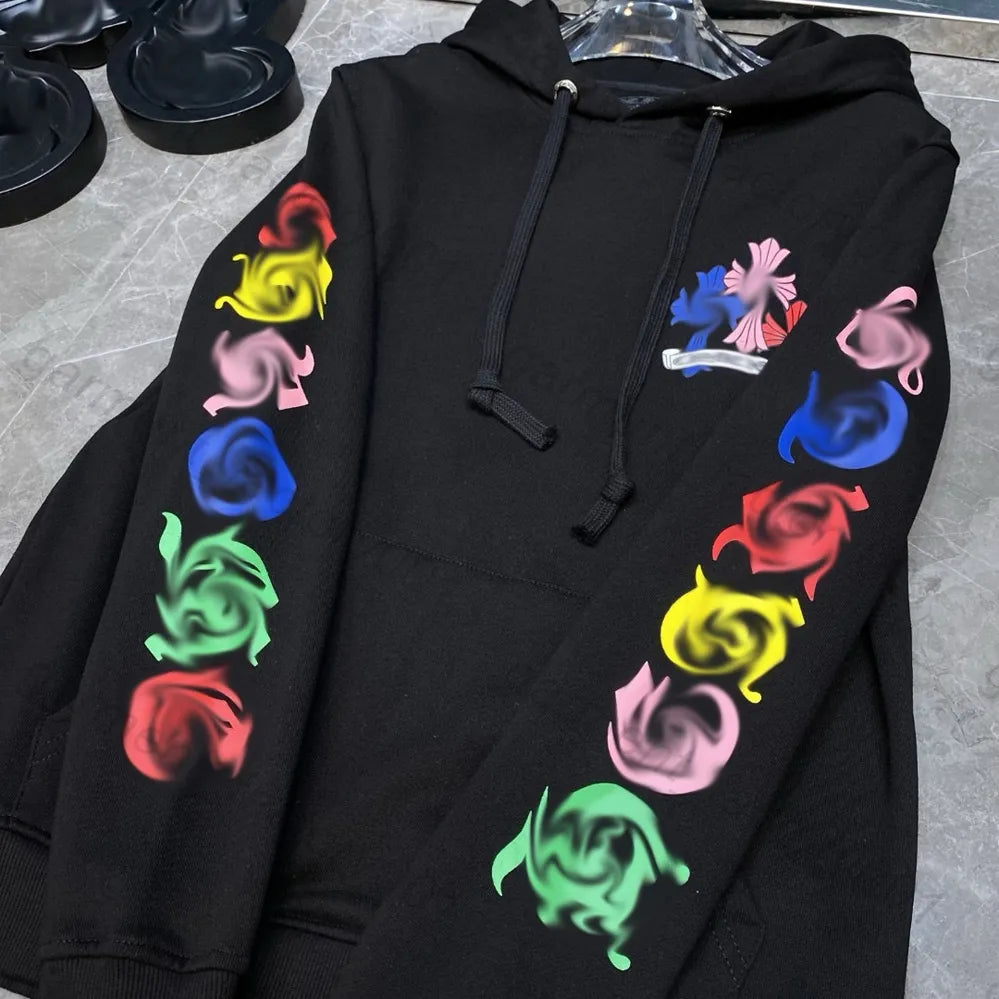 Mens Designer Clothes 2026 High-Quality Mens Chrome Hoodie Women Zipper Jacket Embroidered Horseshoe Sanskrit Cross Fashion Graphic Tee Women Casual Loose T Shirt