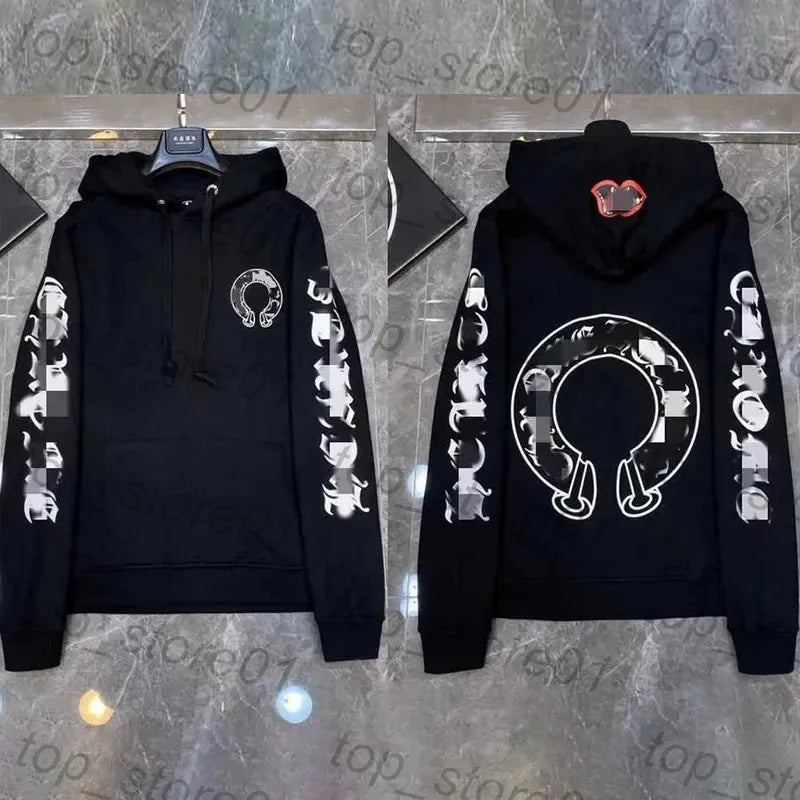 Mens Designer Clothes 2026 High-Quality Mens Chrome Hoodie Women Zipper Jacket Embroidered Horseshoe Sanskrit Cross Fashion Graphic Tee Women Casual Loose T Shirt