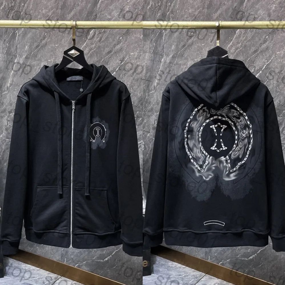 Mens Designer Clothes 2026 High-Quality Mens Chrome Hoodie Women Zipper Jacket Embroidered Horseshoe Sanskrit Cross Fashion Graphic Tee Women Casual Loose T Shirt