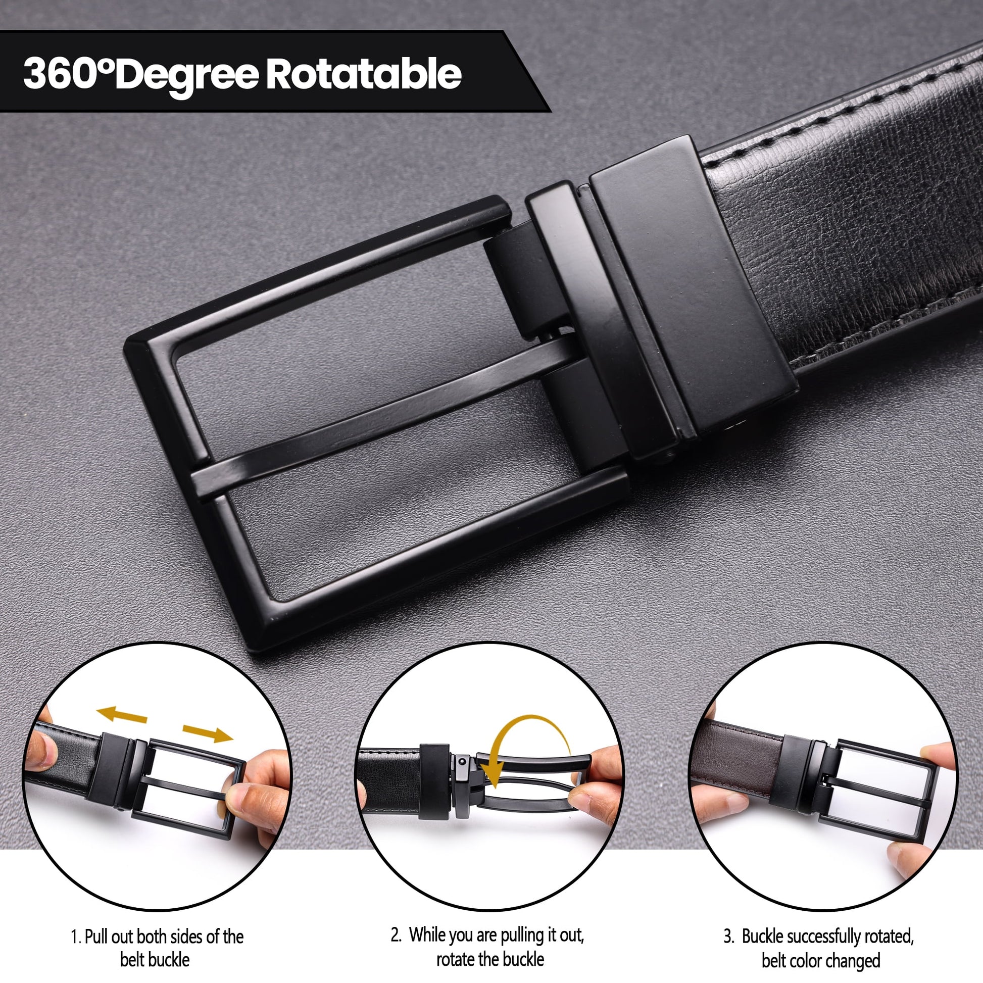 Reversible Mens Belt Black and Brown, Mens Dress Casual Belt, Thick Leather Belt