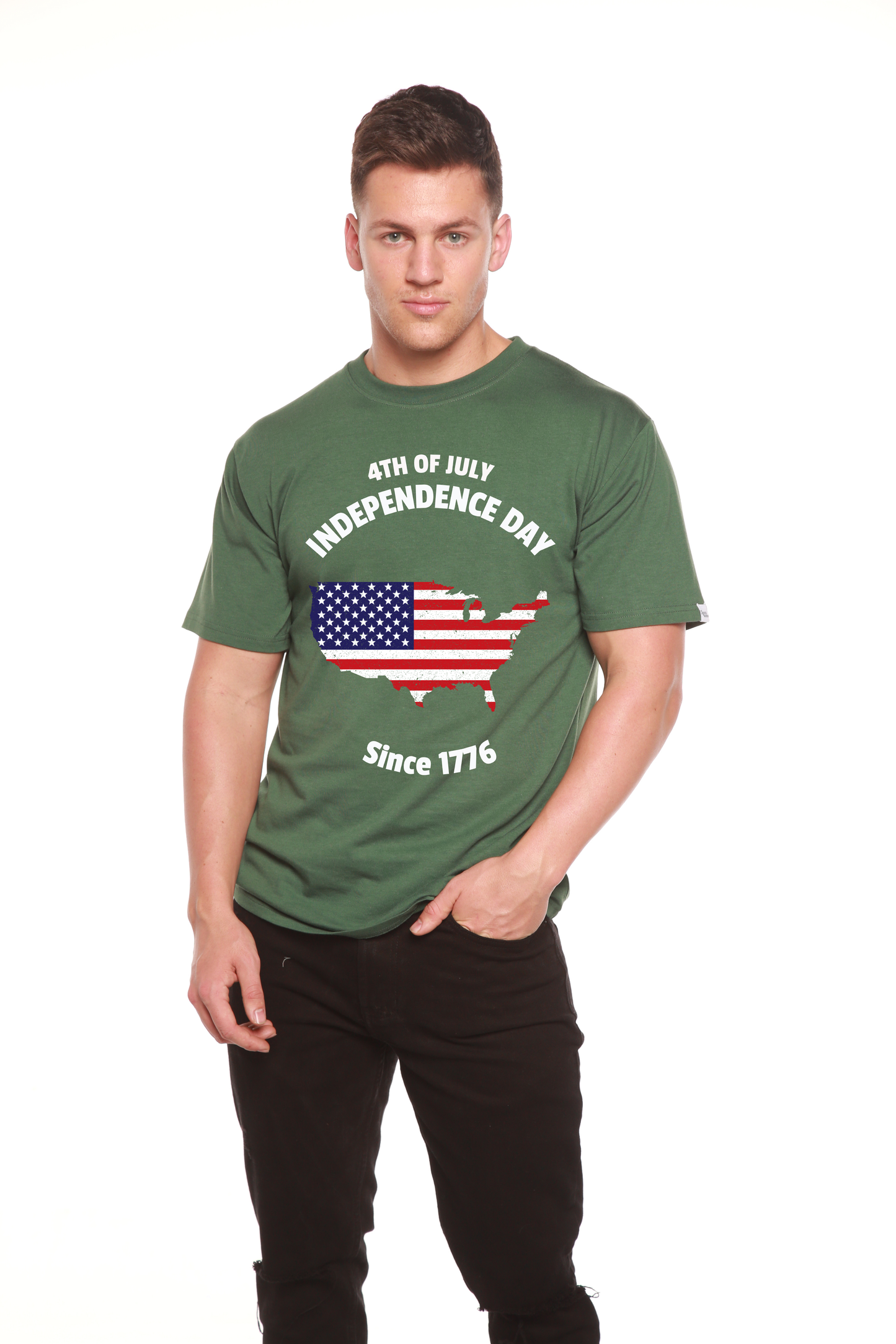 4th of July Men's Bamboo Viscose/Organic Cotton Short Sleeve Graphic T-Shirt