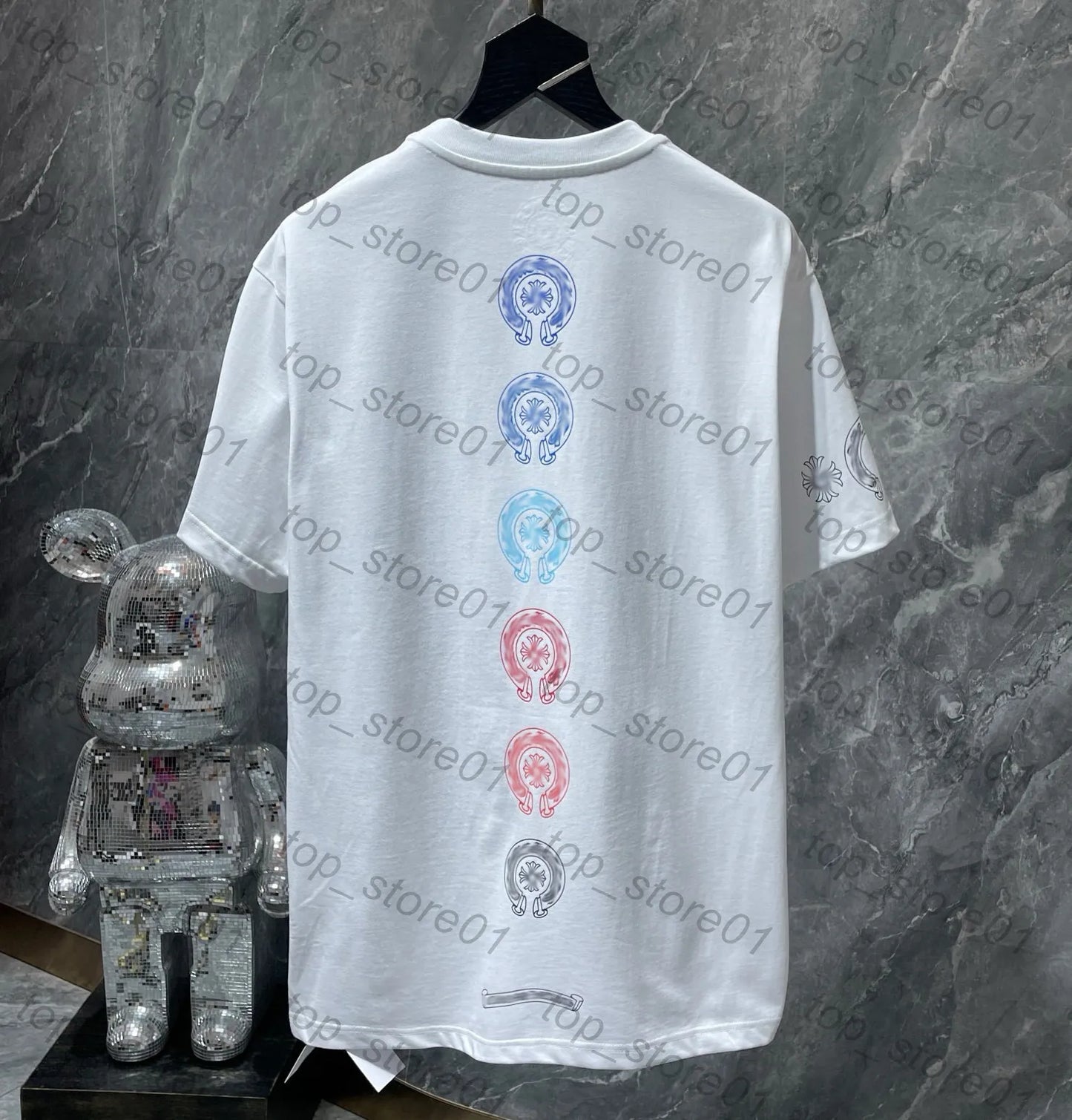 Mens Designer Clothes 2026 High-Quality Mens Chrome Hoodie Women Zipper Jacket Embroidered Horseshoe Sanskrit Cross Fashion Graphic Tee Women Casual Loose T Shirt