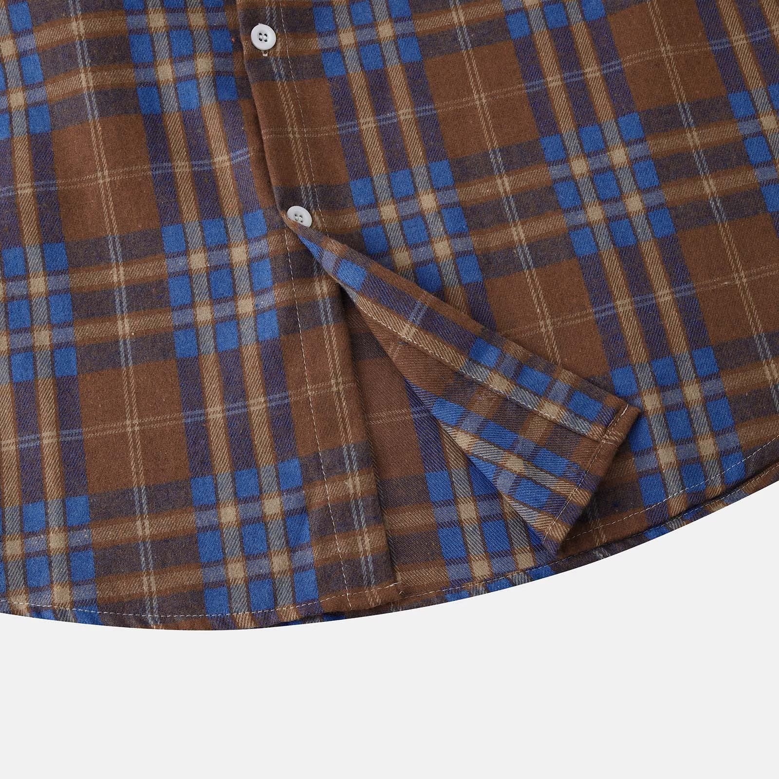 Men'S Flannel Plaid Hooded Shirts Casual Long Sleeve Button down Regular Fit Hooded Shirt Lightweight Thin Jackets Blue#02 L