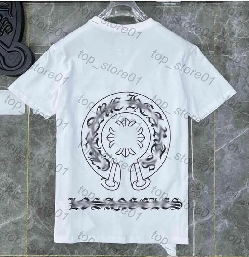 Mens Designer Clothes 2026 High-Quality Mens Chrome Hoodie Women Zipper Jacket Embroidered Horseshoe Sanskrit Cross Fashion Graphic Tee Women Casual Loose T Shirt