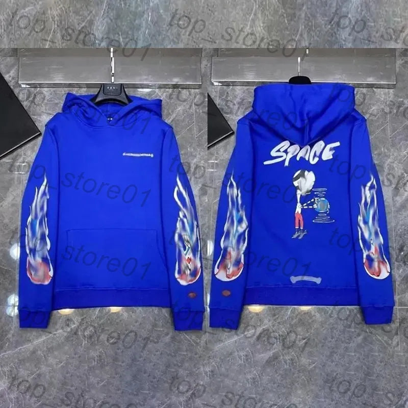 Mens Designer Clothes 2026 High-Quality Mens Chrome Hoodie Women Zipper Jacket Embroidered Horseshoe Sanskrit Cross Fashion Graphic Tee Women Casual Loose T Shirt