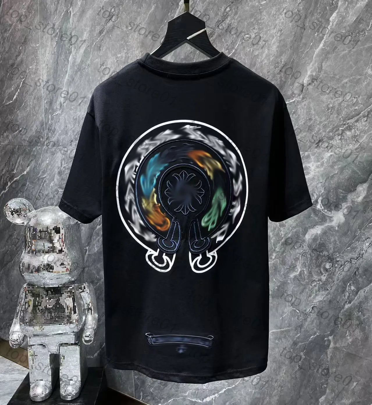 Mens Designer Clothes 2026 High-Quality Mens Chrome Hoodie Women Zipper Jacket Embroidered Horseshoe Sanskrit Cross Fashion Graphic Tee Women Casual Loose T Shirt