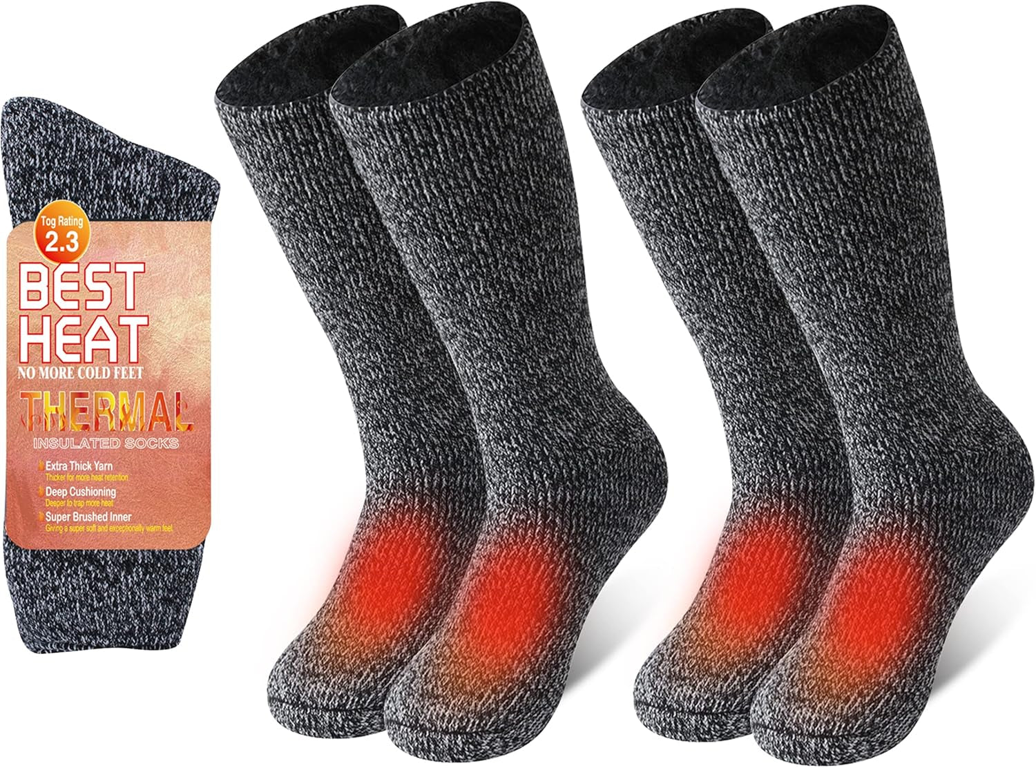 Christmas Stocking Stuffers for Women Thermal Socks, Warm Socks for Winter Cold Day Thermal Socks for Men Women Outdoor Indoor Home Work Warm Socks 2 Pairs