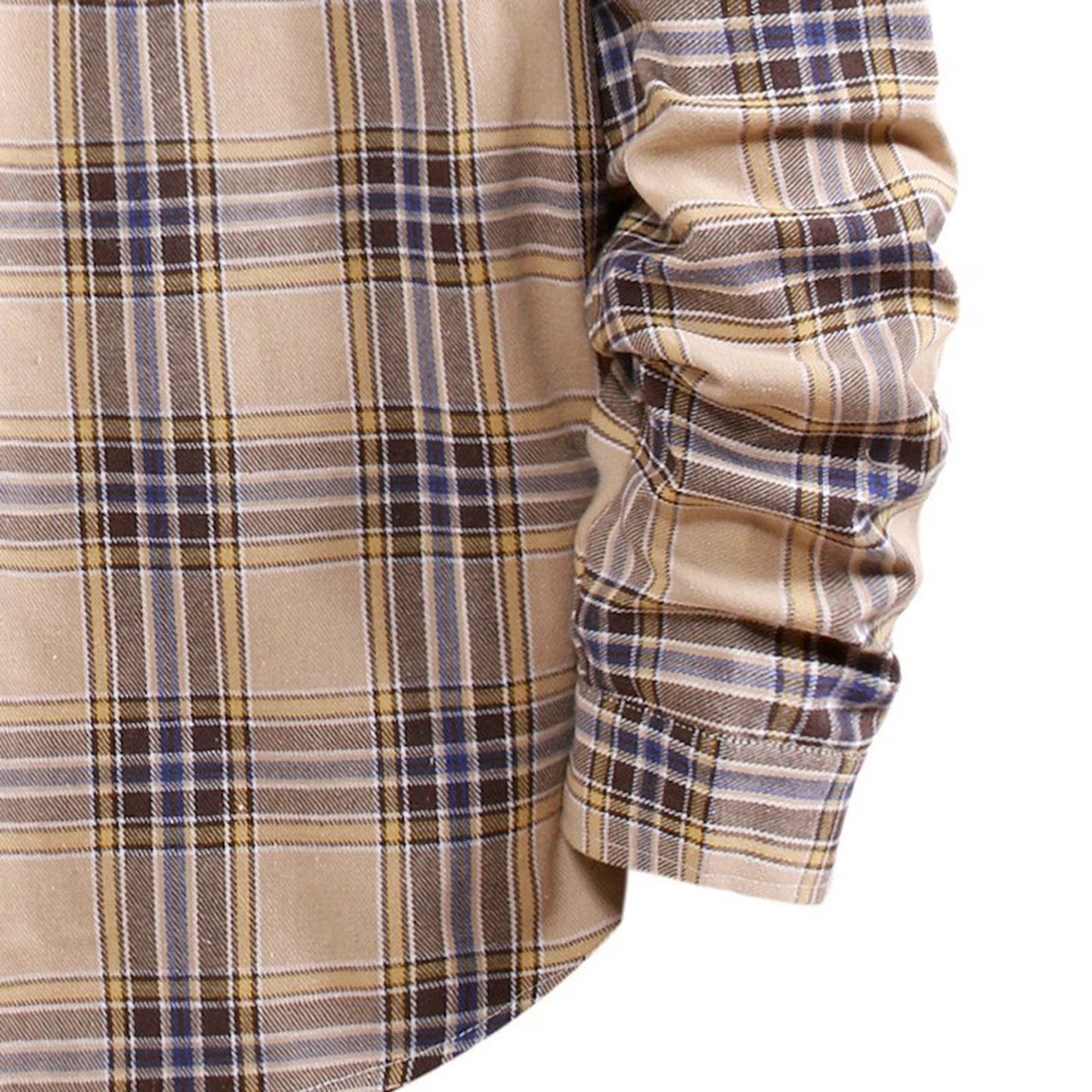 Men'S Flannel Plaid Hooded Shirts Casual Long Sleeve Button down Regular Fit Hooded Shirt Lightweight Thin Jackets Khaki#06 XXL