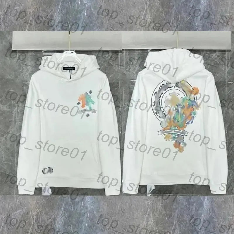 Mens Designer Clothes 2026 High-Quality Mens Chrome Hoodie Women Zipper Jacket Embroidered Horseshoe Sanskrit Cross Fashion Graphic Tee Women Casual Loose T Shirt