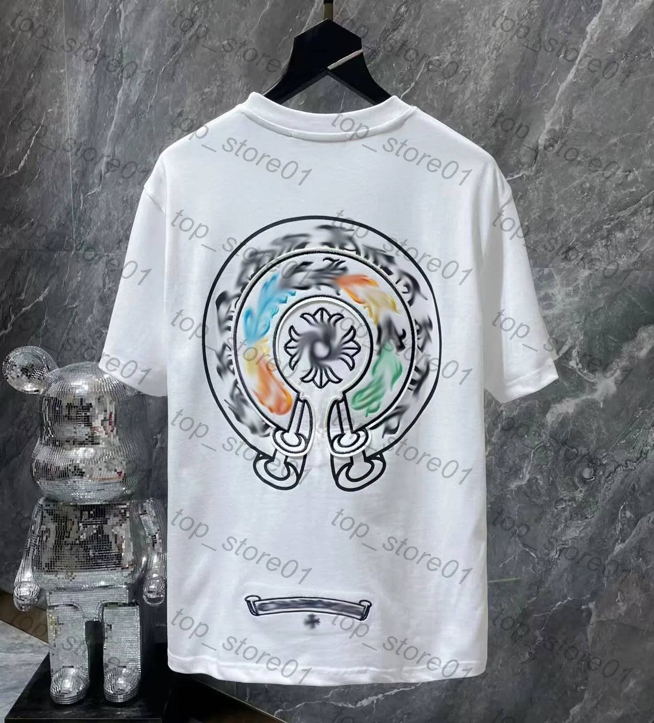 Mens Designer Clothes 2026 High-Quality Mens Chrome Hoodie Women Zipper Jacket Embroidered Horseshoe Sanskrit Cross Fashion Graphic Tee Women Casual Loose T Shirt