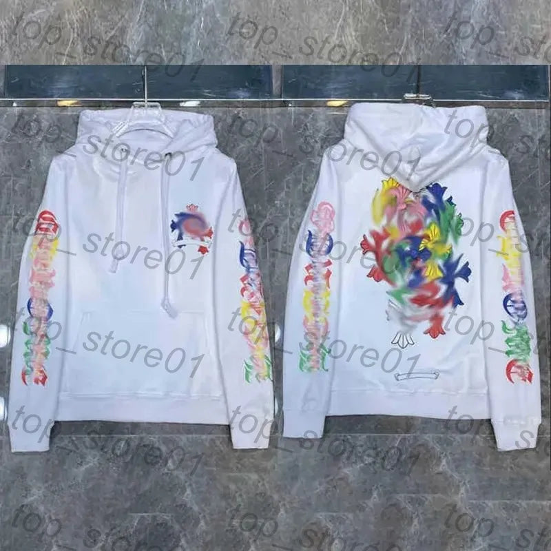 Mens Designer Clothes 2026 High-Quality Mens Chrome Hoodie Women Zipper Jacket Embroidered Horseshoe Sanskrit Cross Fashion Graphic Tee Women Casual Loose T Shirt