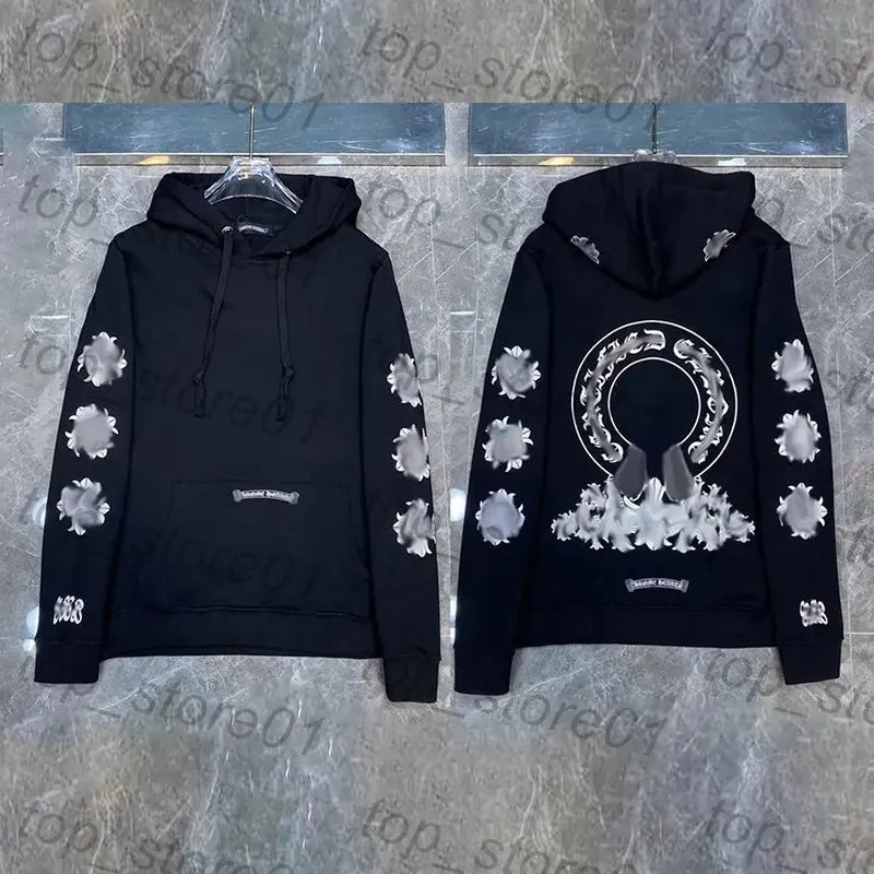 Mens Designer Clothes 2026 High-Quality Mens Chrome Hoodie Women Zipper Jacket Embroidered Horseshoe Sanskrit Cross Fashion Graphic Tee Women Casual Loose T Shirt