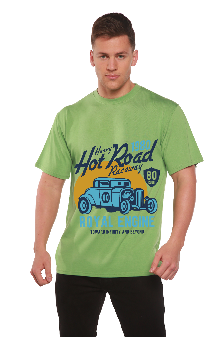 Heavy Hot Road Men's Bamboo Viscose/Organic Cotton Short Sleeve Graphic T-Shirt